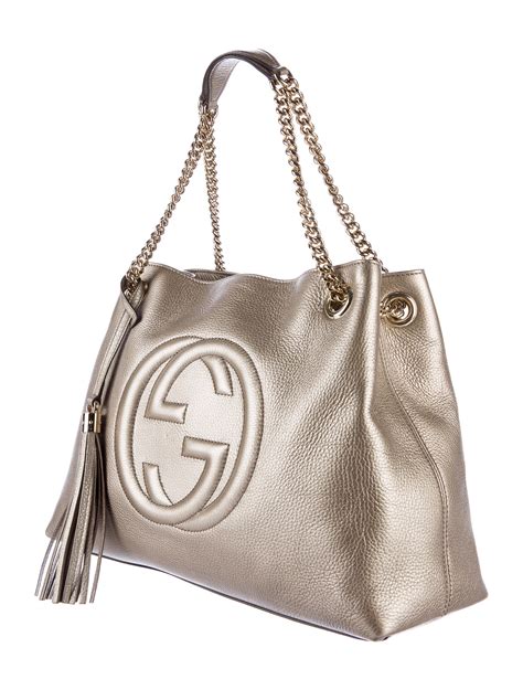 gucci soho chain shoulder bag review|Gucci soho tote bag medium.